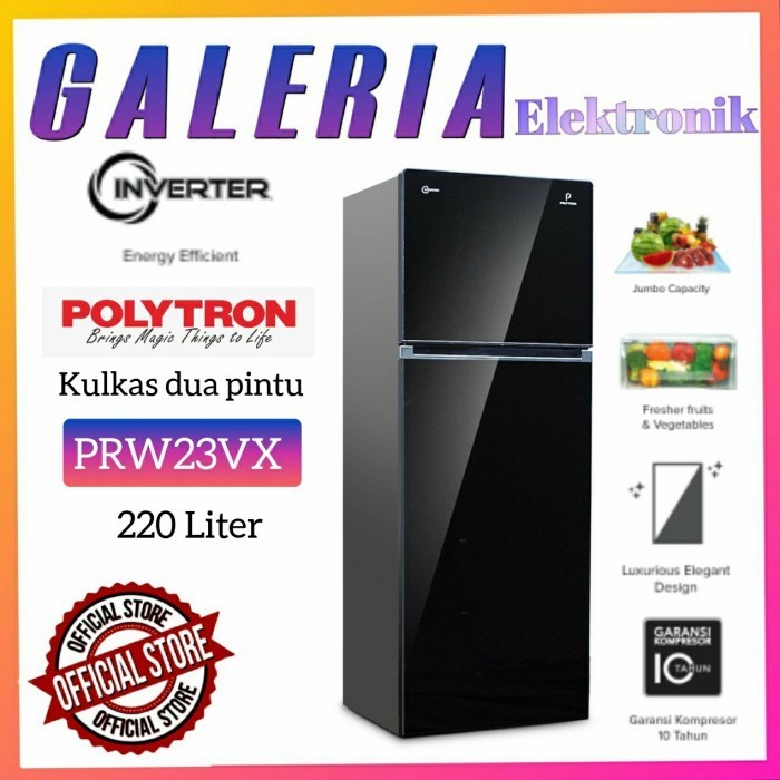 [Baru] Kulkas 2 Pintu Lemari Es Polytron Prw23Vx Prw 23Vx Prw 23 Vx 220 Liter Diskon