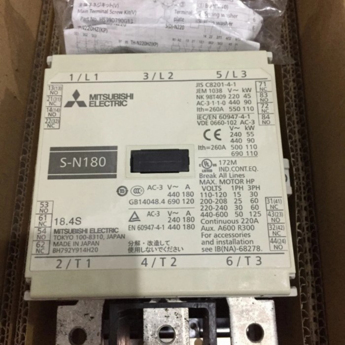 [Baru] Kontaktor Mitsubishi S-N180 Sn180 Original Terbatas