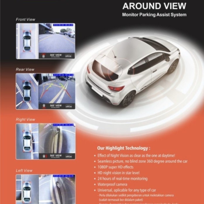 [Baru] Kamera 360 Orca Mobil Universal Camera 360 Bird View Terbaru