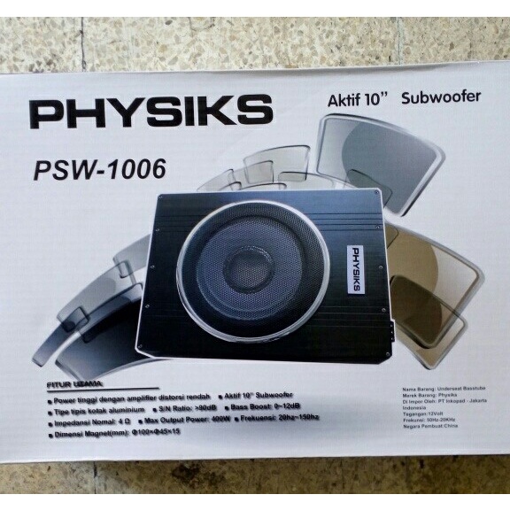 [Baru] Subwoofer Basstube Kolong/Subwoofer Physiks 10 Inchi Terbatas