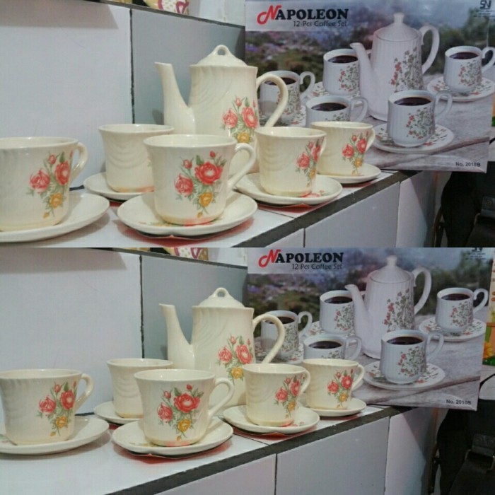 CANGKIR TEH KERAMIK SET NAPOLEON/CANGKIR KERAMIK/GELAS KADO