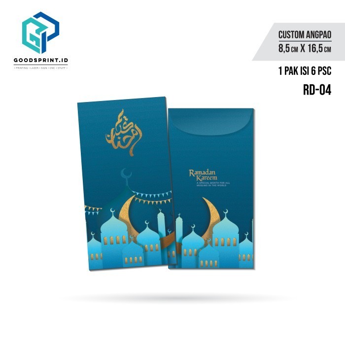 

Amplop Lebaran Warna Biru - Eid Mub - Ukuran Besar - Rd-04