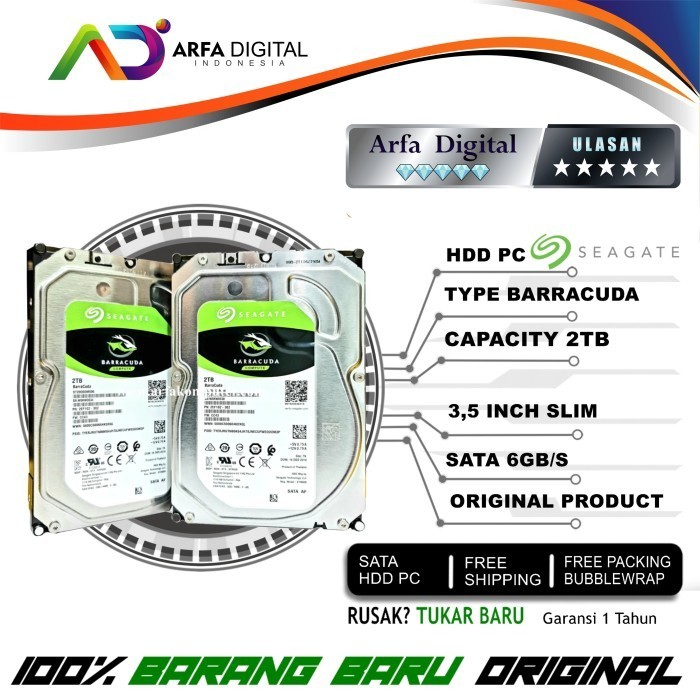 HARDISK PC SEAGATE 2TB Baracuda HDD Internal
