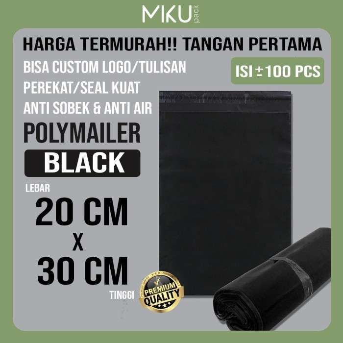 

20X30Cm Hitam Polymailer Polybag Kantong Amplop Plastik Packing