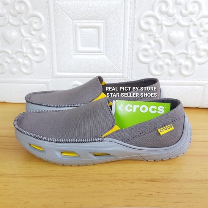 BISA COD - SEPATU CROCS PRIA ORIGINAL TIDELINE KANVAS SPORT