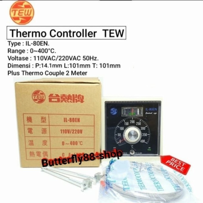 ✨COD Thermo Controller Tew Temperature Control Il-80En 110/220 V 3A Diskon