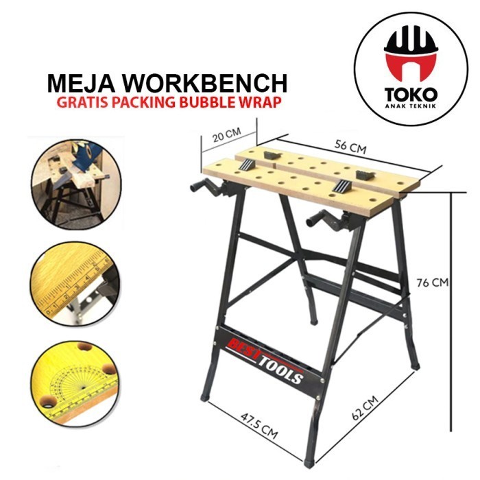 ✨Baru Work Bench / Workbench Meja Kerja Kayu Portabel / Folding Workbench Berkualitas