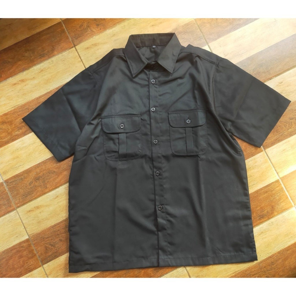 Promo Mega Sale 1.1 // Kemeja Workshirt Polos Hitam - Polos Abu abu - Kemeja Kerja - Kemeja Polos -