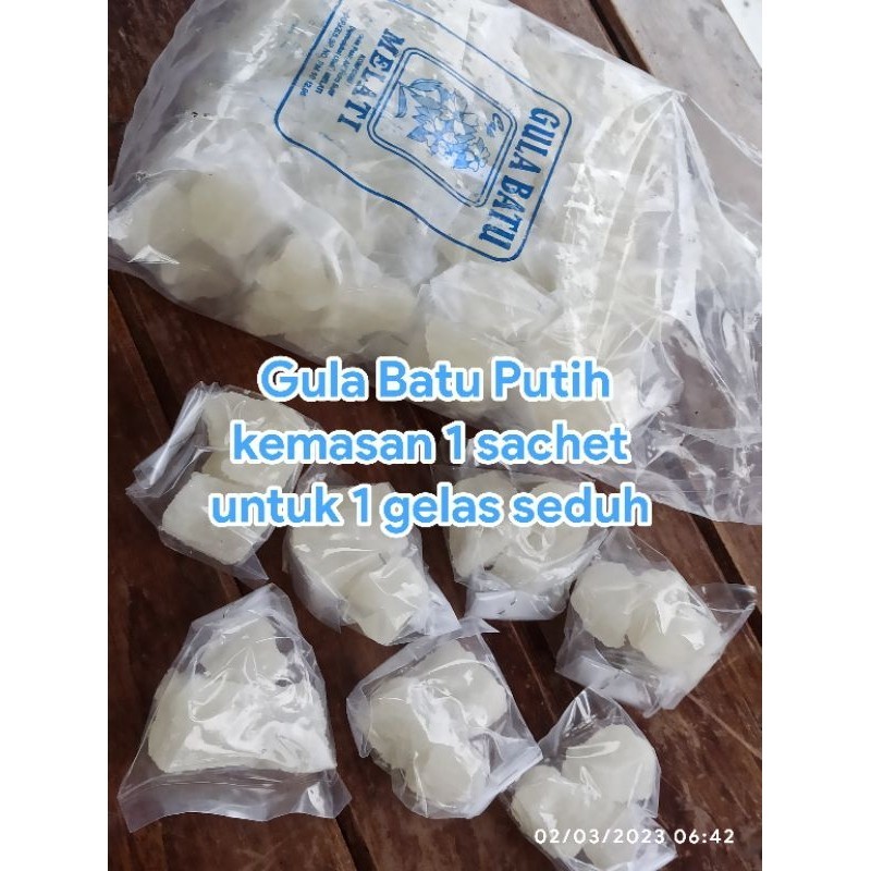 

Gula batu putih potong kecil cap Melati khas cirebon