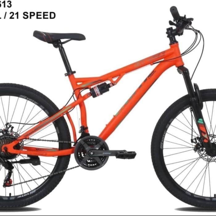 Terbaru Sepeda Gunung Mtb 26" Exotic 2613 Full Suspensi Orange Promo Terlaris