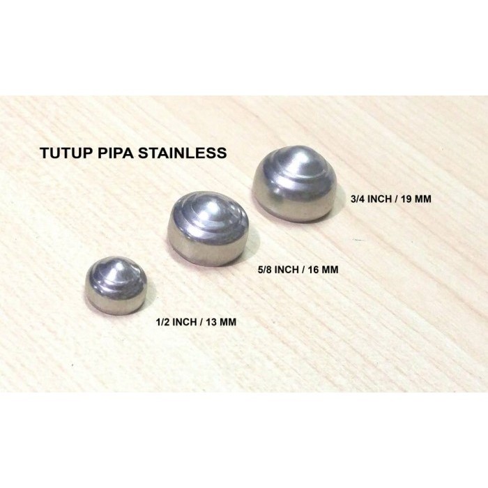 Murah - Tutup Pipa 1/2 Inch Stainless
