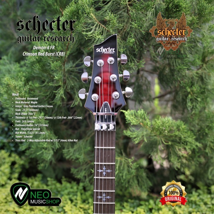 PROMO SCHECTER DEMON-6 FR CRB 6-STRING ELECTRIC GUITAR WITH FLOYD ROSE #ORIGINAL