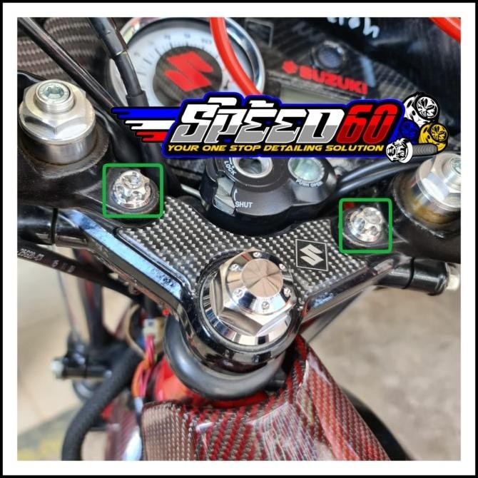Baut Segitiga Shock Sok Satria Fu Probolt Gold Blue Silver Mur