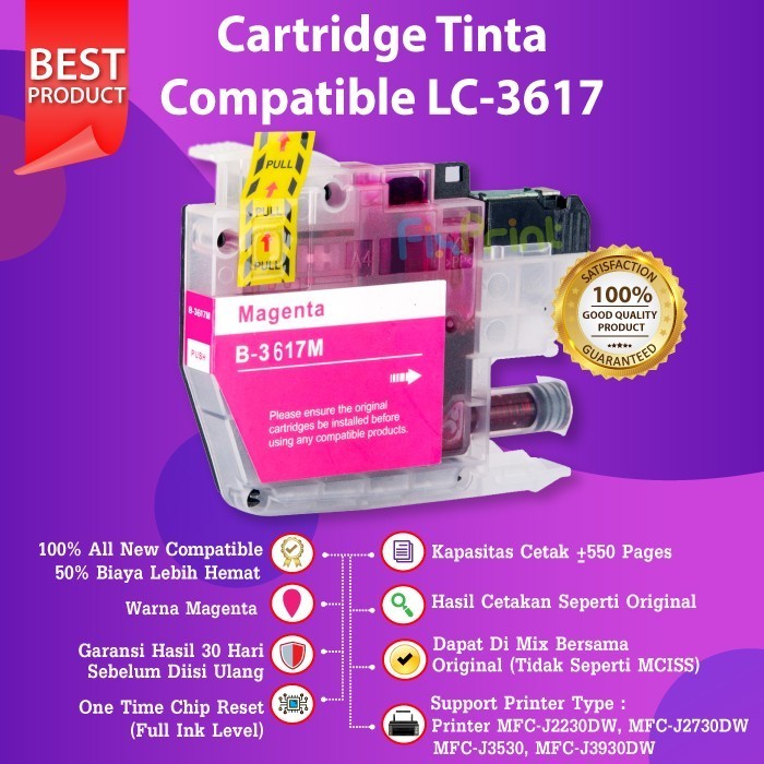 Chip Cartridge Tinta Lc3617 Lc 3617 Brothr J3530Dw J2230Dw J2730Dw Best