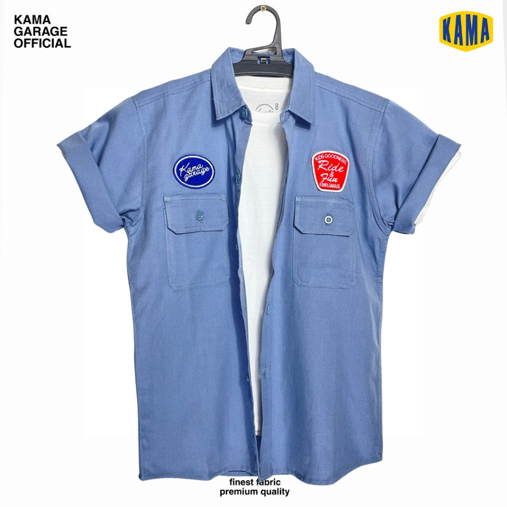 [GET IT QUICKLY] BbBggs KAMA GARAGE Workshirt - Kemeja Kerja Anak - Baju Bengkel Anak
