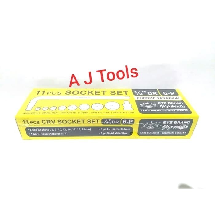 ✨Ori Kunci Sok Set Cvs 11 Pcs 8 - 24Mm Segi 6 Tjap Mata / Eye Brand Diskon