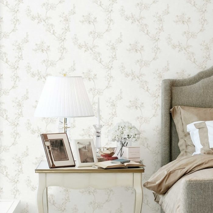 Wallpaper Dinding Bunga Putih Biru Ungu Pink  - Shades