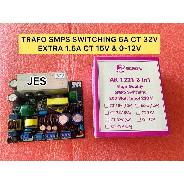 Terbaru Trafo Smps Switching 6A Ct 32Vextra 1.5A Ct 15V & 0-12Vtrafo Smps Sw Promo Terlaris