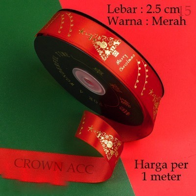 

Christmas Gift Ribbon 15 / Pita Satin Kado Box Natal