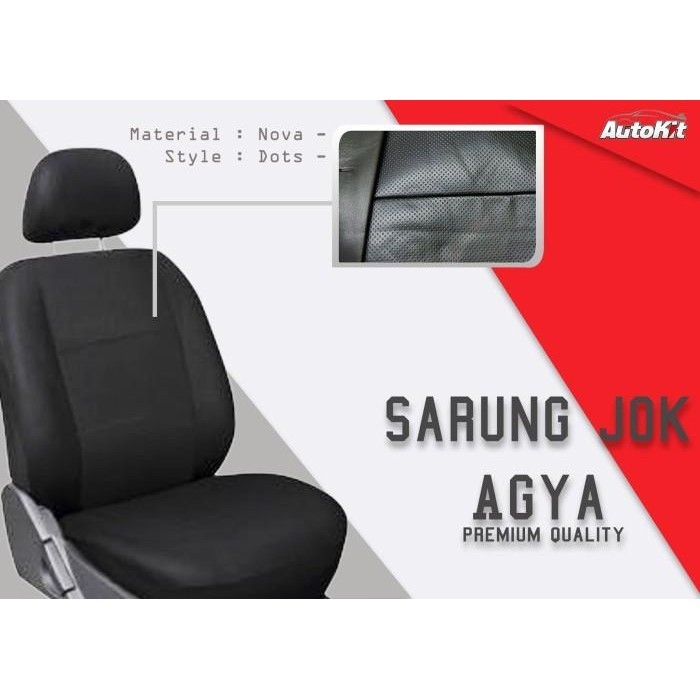 SARUNG JOK | COVER BAHAN NOVA TOYOTA AGYA HITAM DOT | SARUNG JOK AGYA