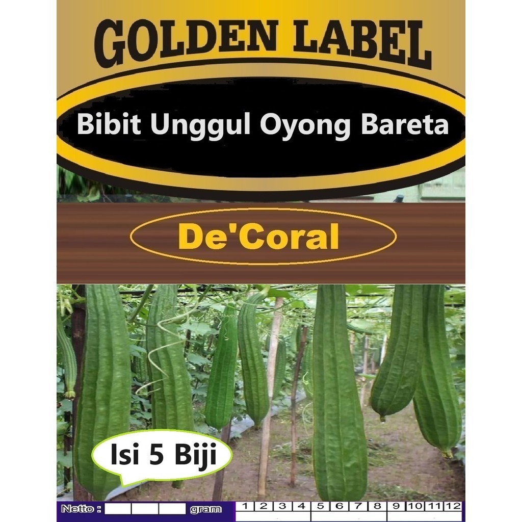 Bibit Unggul Oyong Bareta | Biji Benih Oyong Bareta|Bibit Sayur Oyong