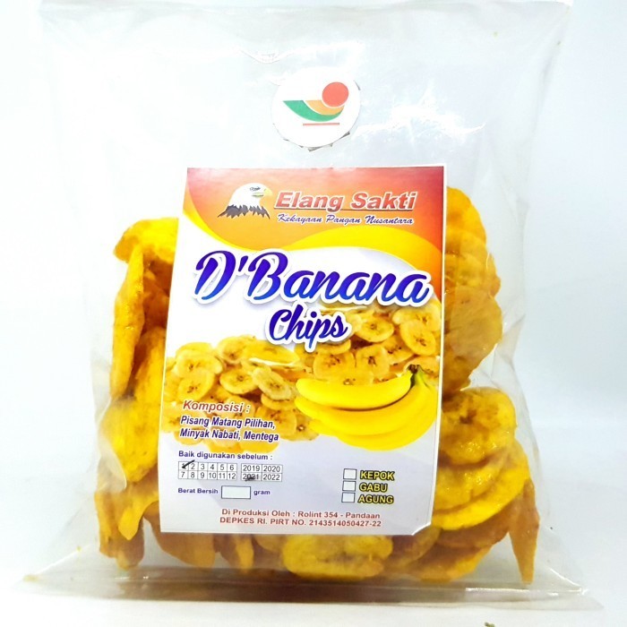 

+%+%+%] ELANG SAKTI D'BANANA CHIPS 190gr KERIPIK KRIPIK PISANG MANIS KEPOK