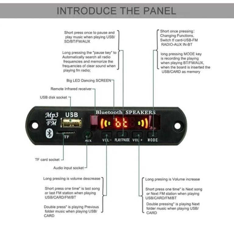 Promo Awal Tahun Mp3 Bluetooth Modul Plus Fm Radio Kit Modul Mp3 Bluetooth Mp3 Kit Pemutar Laug Mp3 