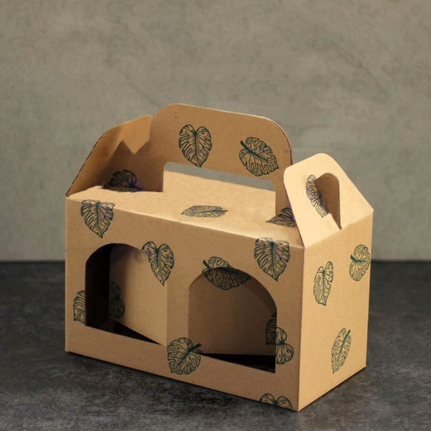 

10 Pcs Dus Jinjing Box isi 4 Toples 250ml Coklat Daun 22.5 x 11.5 x 13.5 cm