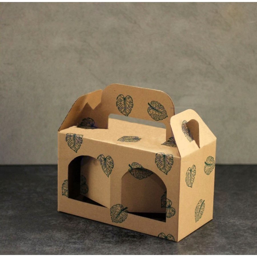 

10 Pcs Dus Jinjing Box isi 2 Toples Jar Coklat Daun uk 21 x 10.5 x 13 cm