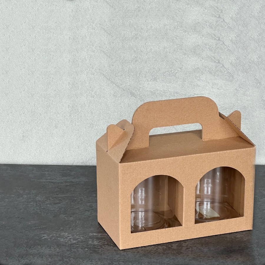 

10 Pcs Dus Jinjing Box isi 2 Toples Jar Coklat Polos uk 21 x 10.5 x 13 cm