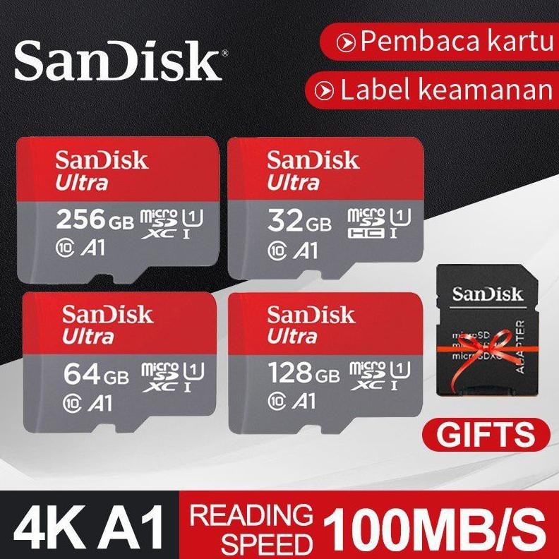 Big Promo Sandisk Memory Card 32 64 128 256Gb Class 10 100Mbps Original