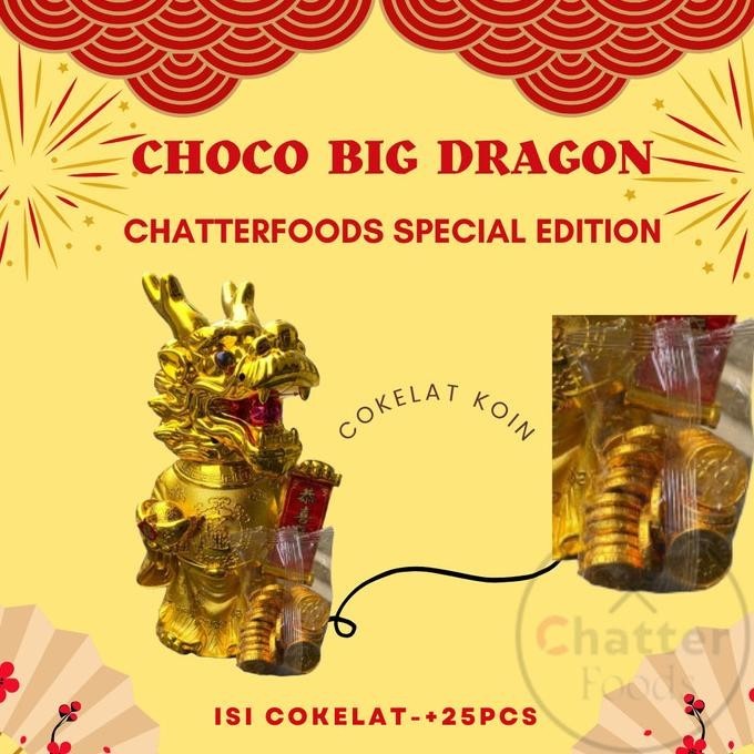 

New Cokelat Naga Imlek Emas / Choco Big Dragon Isi Cokelat Koin Emas Terbaik