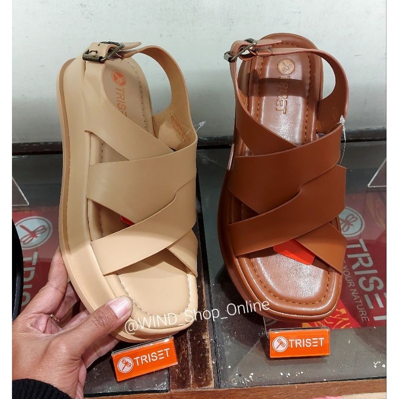 TRISET Sepatu sandal wedges wanita tali belakang 36-40