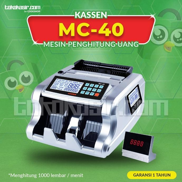 

ALAT PENGHITUNG UANG KASSEN MC40 BISA DETEKSI UANG PALSU MC-40