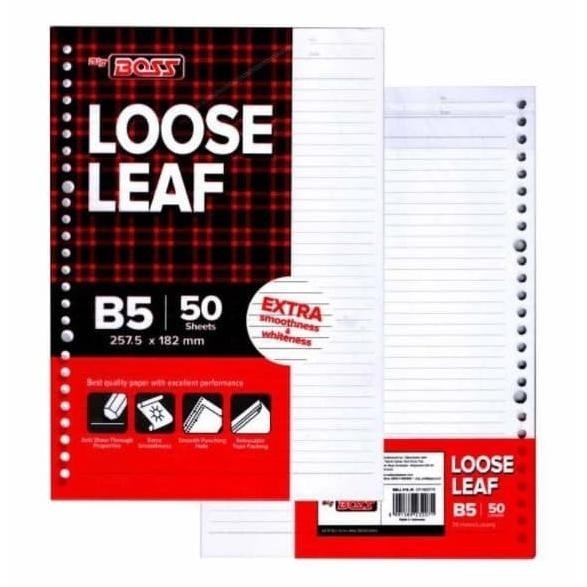 

LOOSE LEAF GARIS BIG BOSS B5 - 50 Lembar