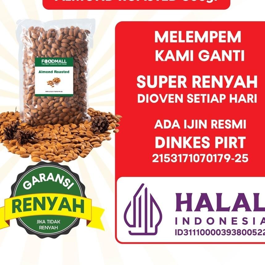 

Almond Roasted Grade A 500 Gram / Kacang Almond Panggang 500 Gr