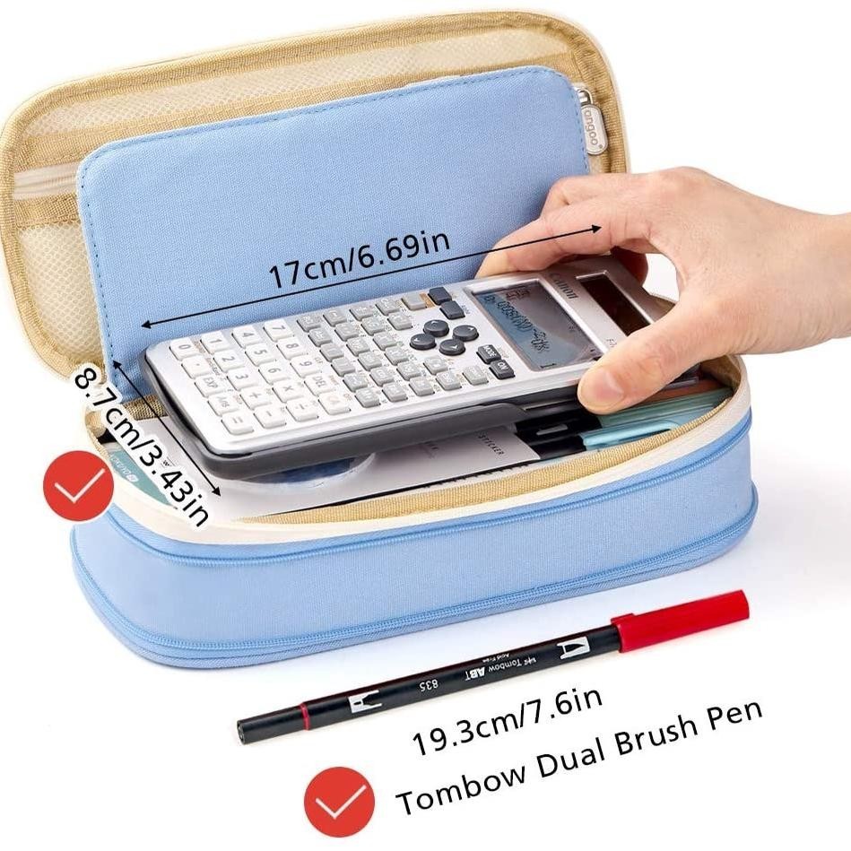 

Terlaris! Angoo Kawaii Pencil Cases Large Capacity Pencil Bag Pouch Holder Box for Girls Office Student Stationery Organizer School Supplies Premium