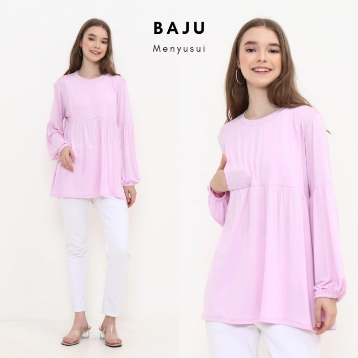 Manchu Baju Hamil / Baju Menyusui / Baju Hamil Kerja / Muslimah / Kamila Pink