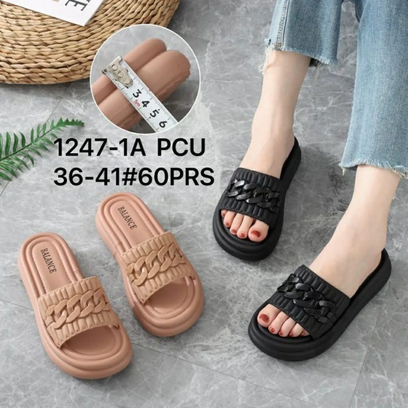 Sandal jelly karet wanita model slop terbaru balance 36-41