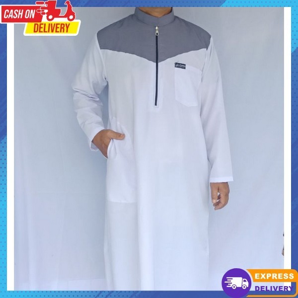 Koko Panjang Jubah Cowok Terbaru 2024 Import Modern Kokoh Lak Jubah Pria Putih Polos Gamis Pria Juba