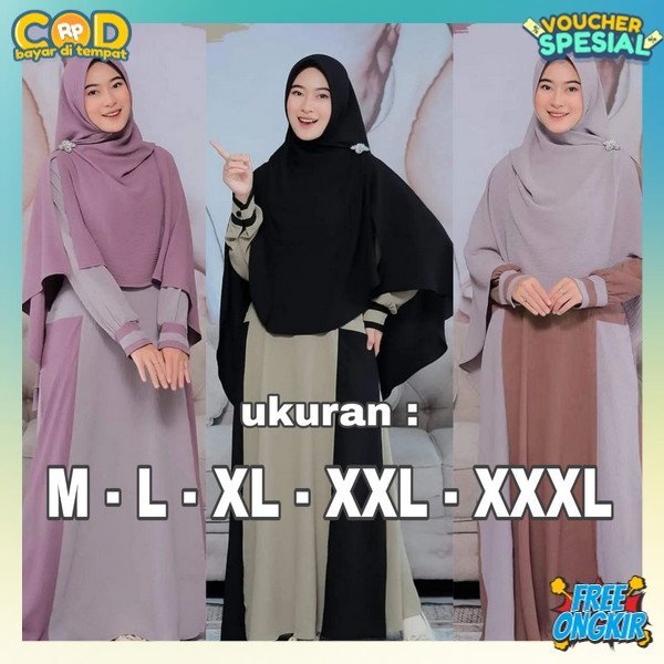 Baju Dress Polos Tanggung Ibu Hamil Gamus Dres Syar'I Syari Sar I Saryi Sari Perempuan Lebaran2024 P