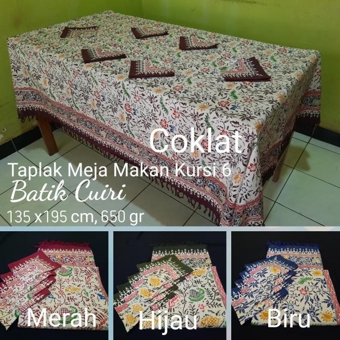 Taplak Meja Makan Batik Cuiri Besar Kursi 6