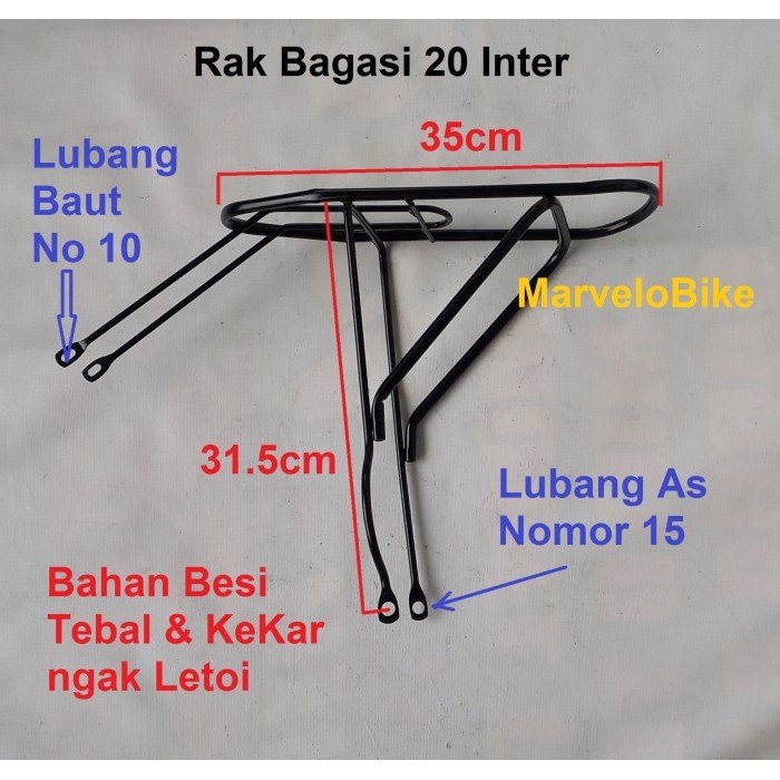 Rak Bagasi Sepeda Lipat Mini 20 Besi Boncengan Sepeda 20 Belakang