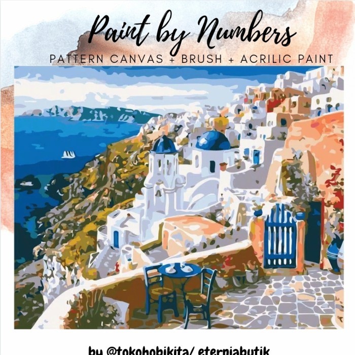 

Terjangkau painting by number canvas 50 x 40 cm cat akrilik - santorini greece