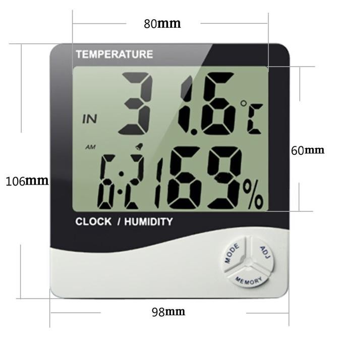 

Alat Ukur Mini Digital MultiFungi Suhu + Kelembaban + Jam + Alarm + Kalender KS88