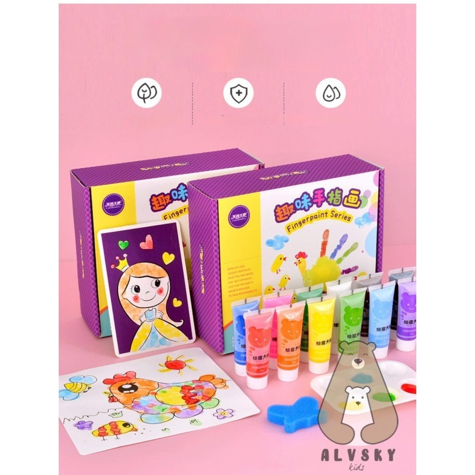 

Terjangkau FINGER PAINT NON TOXIC HAND PAINTING CAT TANGAN ANAK