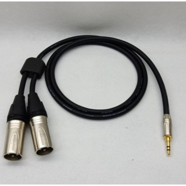jack audio 3,5 mm to 2 jack xlr canon male kabel 2 meter
