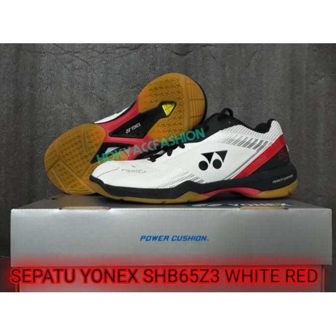 Sepatu Badminton Yonex Shb 65 Z3 MAN - SHB65Z3MEN White Red Original