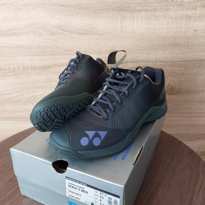 SEPATU BADMINTON ATLET YONEX AERUS Z DARK GREY WHITE ORIGINAL 100%