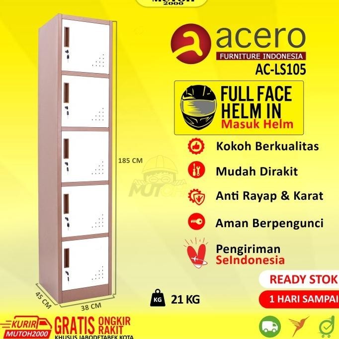 

New Sale Acero Ac-Ls105 Loker Locker Besi 6 Pintu Full Plat Stok Terbatas